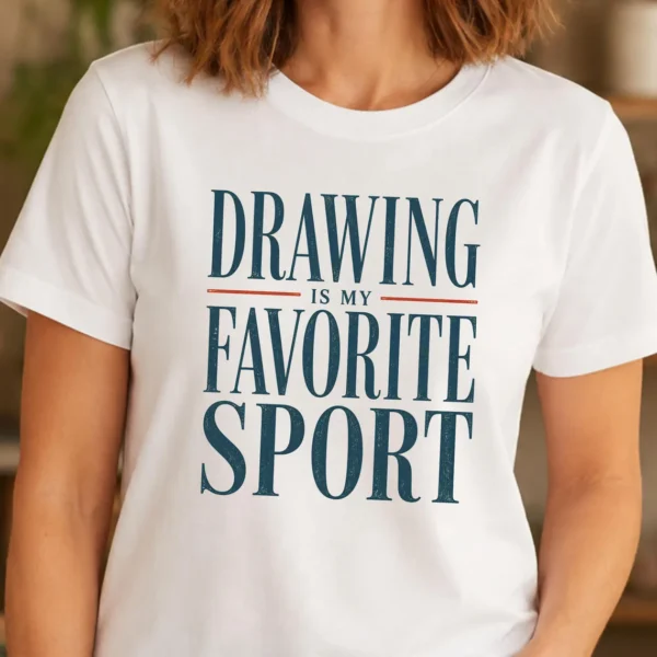 Drawing Lover Shirt – Drawing Is My Favorite Sport Artist Tee Creative - Image 2