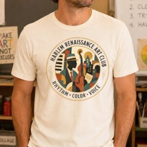 Harlem Renaissance shirt featuring Art Club inspired graphic design