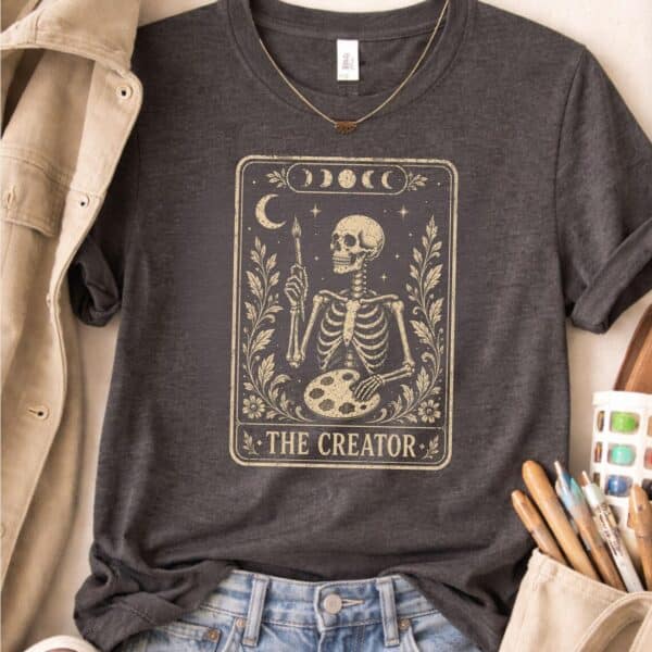 Artist Tarot Shirt – The Creator Vintage Graphic Tee Comfy Inspiring - Image 3