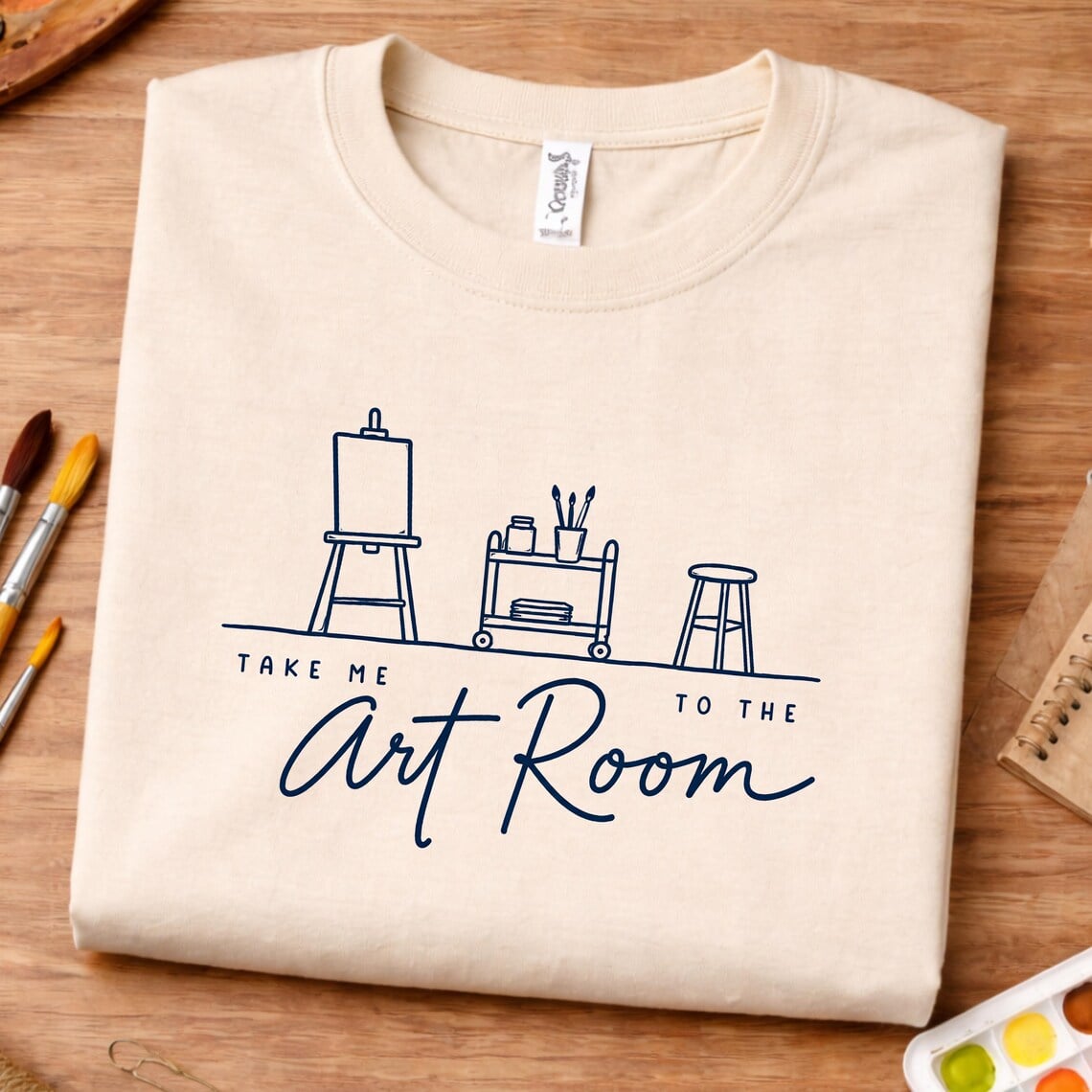 Art classroom shirt featuring Take Me to the Art Room design