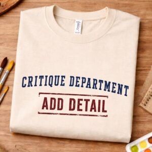 Art critique shirt featuring Critique Department Add Detail design