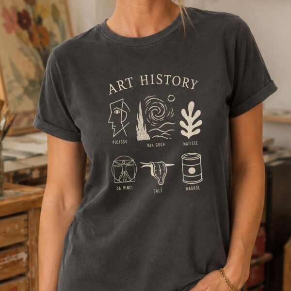 Art History Teacher Shirt – Famous Art Inspiring Graphic Tee - Image 2