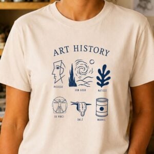 Art history teacher shirt featuring famous art references