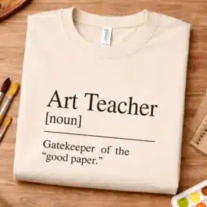 Art teacher definition shirt featuring Gatekeeper of the Good Paper