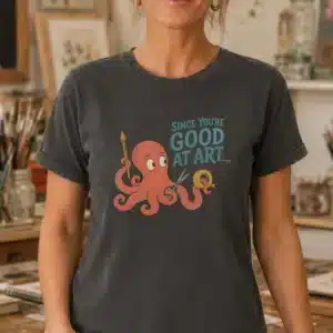 Art teacher humor shirt featuring You Were Good at Art design