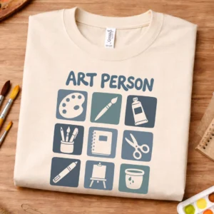 Artist graphic tee featuring Art Person design