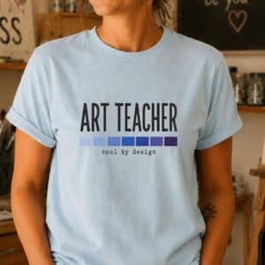 Cool art teacher shirt featuring Cool by Design typography