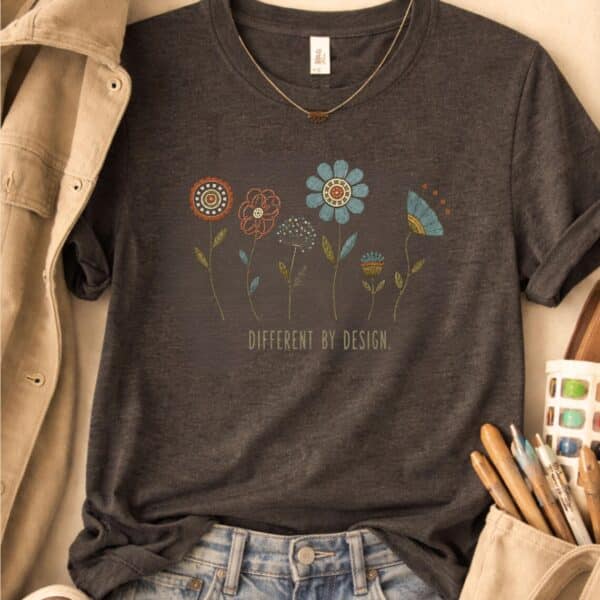 Creative Teacher Gift – Different by Design Art Teacher Inspiring Shirt - Image 2