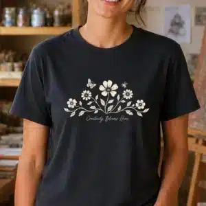 Floral artist shirt featuring Creativity Blooms Here design