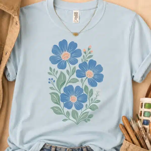 Botanical Floral Shirt – Vintage Wildflower Inspiring Graphic Tee - Image 2
