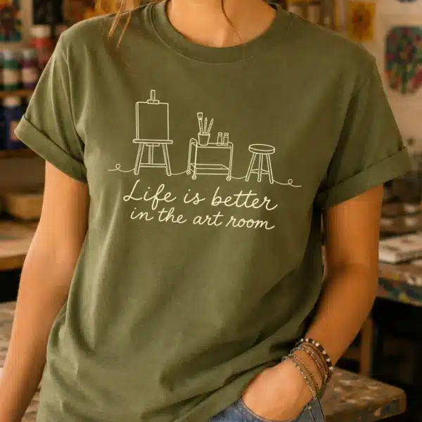 Art Teacher Life Shirt – Life Is Better at the Art Room Inspiring Tee - Image 3