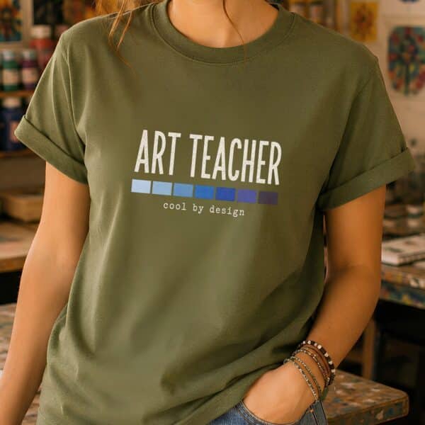 Cool Art Teacher Shirt – Cool by Design Funny Teacher Tee - Image 2