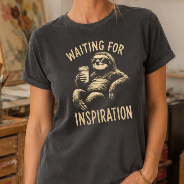 Artist Procrastination Shirt – Waiting for Inspiration Funny Tee - Image 3