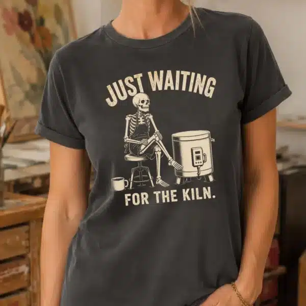 Ceramic Artist Shirt – Just Waiting for the Kiln Funny Tee - Image 2