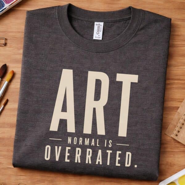 Quirky Artist Shirt – Normal Is Overrated Graphic Funny Tee - Image 2