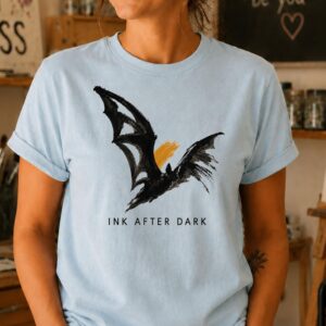 Halloween artist shirt featuring Ink After Dark bat design