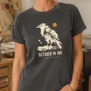 October art challenge shirt featuring October in Ink raven