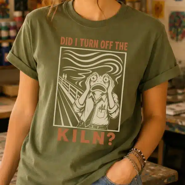 Pottery Humor Shirt – Did I Turn Off the Kiln Funny Tee - Image 2
