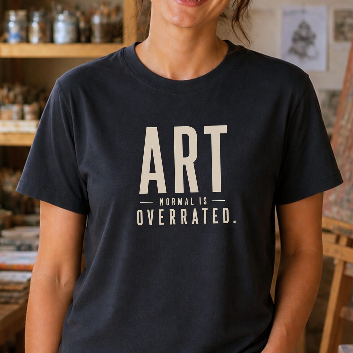 Quirky artist shirt featuring Normal Is Overrated design