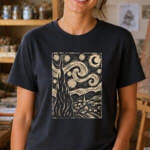 Starry Night shirt inspired by Vincent van Gogh artwork