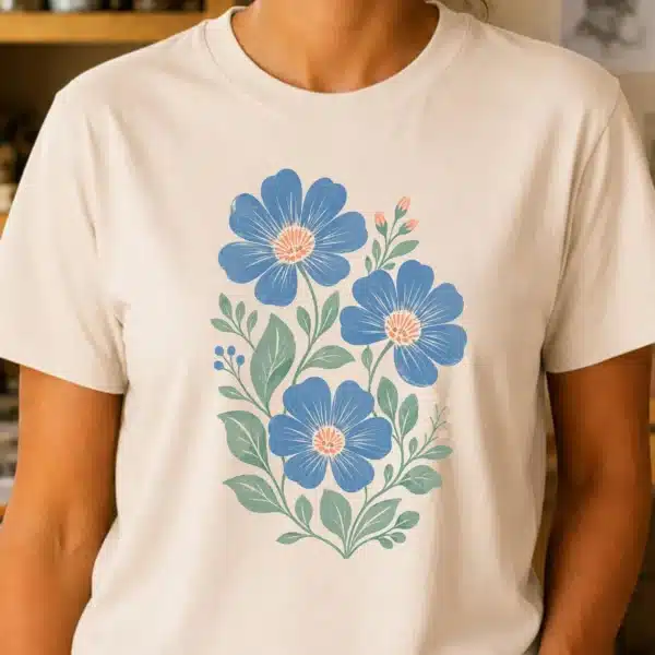 Botanical Floral Shirt – Vintage Wildflower Inspiring Graphic Tee - Image 3