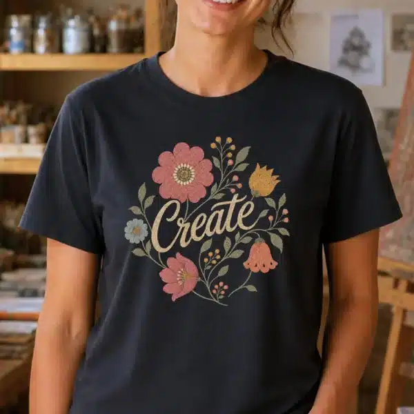 Floral Artist Shirt – Create Vintage Flower Inspiring Graphic Tee - Image 3