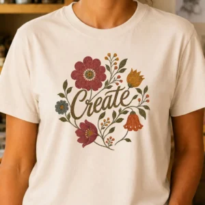 Floral artist shirt featuring Create with vintage flowers
