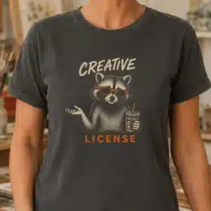 Funny artist gift featuring Creative License raccoon