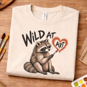 Art lover raccoon shirt featuring Wild at Art
