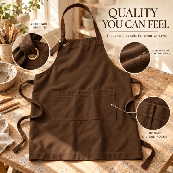 Art Teacher Apron – My Happy Place Has Paint On It Inspiring Apron - Image 4