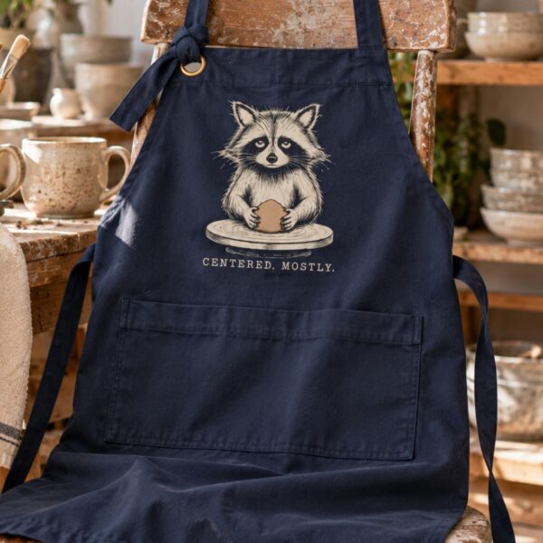 Raccoon Pottery Apron – Centered Mostly Funny Ceramics Gift - Image 2