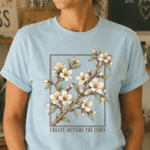Cherry blossom artist shirt featuring Create Outside the Lines