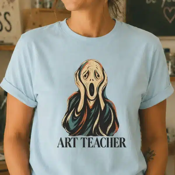 The Scream Art Teacher Shirt – Munch Inspired Funny Tee - Image 3