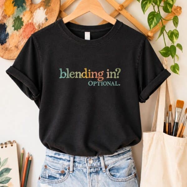 Art Teacher Color Theory Shirt – Blending In Optional Funny Art Teacher Shirt - Image 2