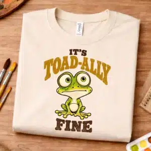 Funny frog shirt featuring It's Toad-ally Fine design