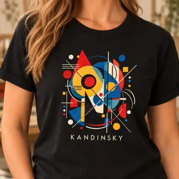 Kandinsky Shirt – Abstract Geometric Art Colorful Graphic Tee - Image 3