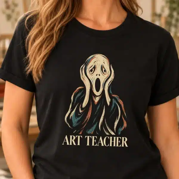 The Scream Art Teacher Shirt – Munch Inspired Funny Tee - Image 2