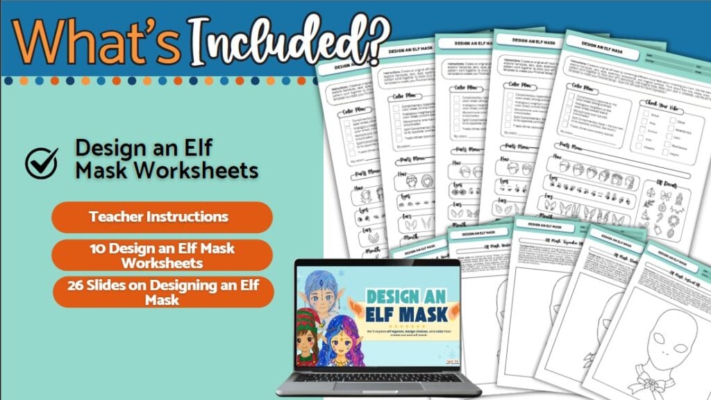 Printable fantasy art worksheets for art class